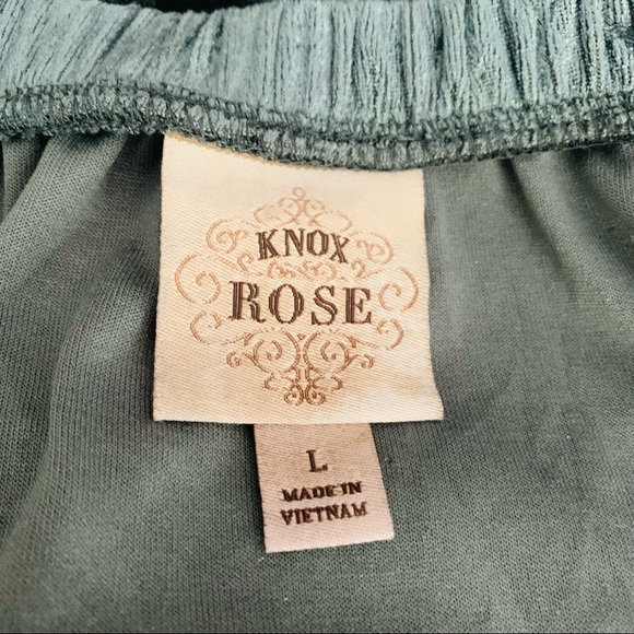 Knox Rose Grey Velvet Off Shoulder Top Size L - Picture 5 of 5